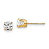 Image of 6mm 14K Yellow Gold 5mm CZ stud earrings