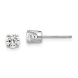 Image of 5mm 14k White Gold 4.5mm CZ stud earrings