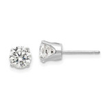 Image of 6mm 14k White Gold 5.5mm CZ stud earrings