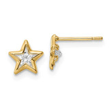 Image of 6.8mm 14K Yellow Gold CZ Star Post Earrings