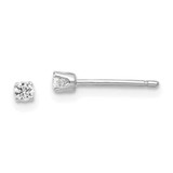 Image of 2mm 14k White Gold 2.25mm CZ stud earrings