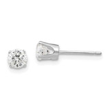 Image of 4mm 14k White Gold 4.25mm CZ stud earrings