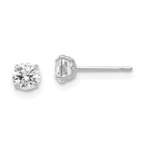 Image of 4mm 14k White Gold 4mm Round CZ Post Earrings
