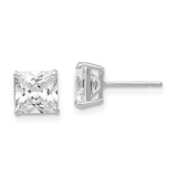 Image of 6mm 14k White Gold 6mm Square CZ Post Earrings