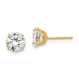 Image of 6mm 14K Yellow Gold 6mm Round CZ Post Earrings