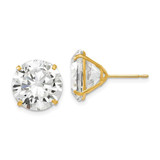 Image of 13mm 14K Yellow Gold 12mm Round CZ Post Earrings