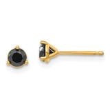 Image of 5mm 14K Yellow Gold .50ct. Black Diamond Stud Earrings