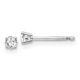Image of 2.7mm 14k White Gold .15ct I1 J-K Diamond Stud Push-on Post Earrings