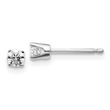 Image of 3mm 14k White Gold .20ct I2 K-L Diamond Stud Push-on Post Earrings