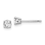Image of 3.8mm 14k White Gold .40ct I1 J-K Diamond Stud Push-on Post Earrings