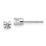 Image of 3.8mm 14k White Gold .40ct I2 K-L Diamond Stud Push-on Post Earrings