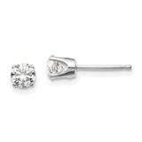 Image of 4.3mm 14k White Gold .60ct I2 K-L Diamond Stud Push-on Post Earrings