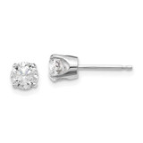 Image of 4.8mm 14k White Gold .95ct I1 J-K Diamond Stud Push-on Post Earrings