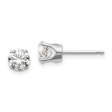 Image of 5mm 14k White Gold 1.00ct. I2 K-L Diamond Stud Push-on Post Earrings