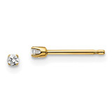 Image of 1.7mm 14k Yellow Gold .05ct. I2 K-L Diamond Stud Push-on Post Earrings