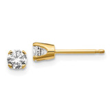 Image of 3.4mm 14k Yellow Gold .30ct. I2 K-L Diamond Stud Push-on Post Earrings