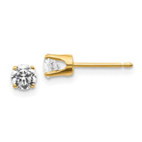Image of 4.1mm 14k Yellow Gold .50ct. I2 K-L Diamond Stud Push-on Post Earrings
