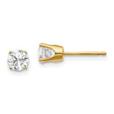 Image of 4.5mm 14k Yellow Gold .75ct. I2 K-L Diamond Stud Push-on Post Earrings