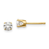 Image of 4.3mm 14k Yellow Gold .60ct. I1 J-K Diamond Stud Push-on Post Earrings