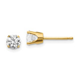 Image of 4.6mm 14k Yellow Gold .85ct. I1 J-K Diamond Stud Push-on Post Earrings