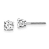 Image of 4.5mm 14k White Gold .75ct SI3 G-I Diamond Stud Thread on/off Post Earrings