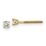 Image of 2.7mm 14k Yellow Gold .15ct. SI3 G-I Diamond Stud Thread on/off Post Earrings
