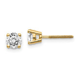 Image of 4.5mm 14k Yellow Gold .75ct. SI3 G-I Diamond Stud Thread on/off Post Earrings
