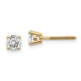 Image of 4.3mm 14k Yellow Gold .60ct. VS2/SI1 G-I Diamond Stud Thread on/off Post Earrings