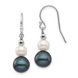 Image of 29mm 14K White Gold 6-9mm Semi-round Freshwater Cultured Pearl Graduated Dangle Earrings XF438E