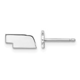 Image of 4.82mm 14k White Gold Nebraska State Earrings