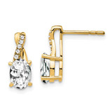 Image of 13.6mm 14k Yellow Gold White Topaz and Diamond Earrings