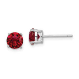 Image of 6.25mm Sterling Silver Rhodium-plated Red Crystal Earrings