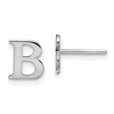 Image of Sterling Silver Rhodium-plated Letter B Initial Post Earrings