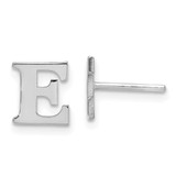 Image of Sterling Silver Rhodium-plated Letter E Initial Post Earrings