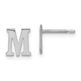 Image of Sterling Silver Rhodium-plated Letter M Initial Post Earrings