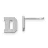 Image of Sterling Silver Rhodium-plated Brushed Letter D Initial Post Earrings