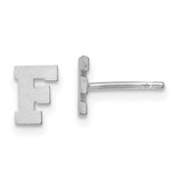 Image of Sterling Silver Rhodium-plated Brushed Letter F Initial Post Earrings
