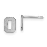 Image of Sterling Silver Rhodium-plated Brushed Letter O Initial Post Earrings