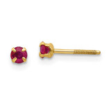 Image of 6mm 14K Yellow Gold Madi K 3mm Ruby Earrings