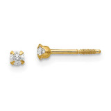 Image of 3mm 14K Yellow Gold Madi K 2.25mm CZ Baby Earrings