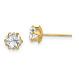 Image of 5mm 14K Yellow Gold Madi K 5mm Synthetic (Apr) Earrings
