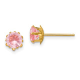 Image of 5mm 14K Yellow Gold Madi K 5mm Synthetic (Oct) Earrings