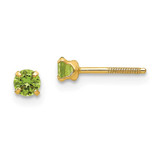 Image of 3mm 14K Yellow Gold Madi K 3mm Synthetic Peridot Earrings