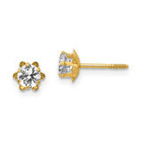 Image of 4mm 14K Yellow Gold Madi K 4mm Synthetic (Apr) Screwback Earrings