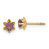 Image of 4mm 14K Yellow Gold Madi K 4mm Synthetic (Feb) Screwback Earrings