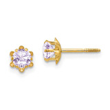 Image of 4mm 14K Yellow Gold Madi K 4mm Synthetic (Jun) Screwback Earrings