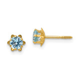 Image of 4mm 14K Yellow Gold Madi K 4mm Synthetic (Mar) Screwback Earrings