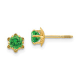Image of 4mm 14K Yellow Gold Madi K 4mm Synthetic (May) Screwback Earrings