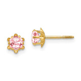 Image of 4mm 14K Yellow Gold Madi K 4mm Synthetic (Oct) Screwback Earrings