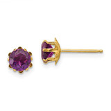 Image of 5mm 14K Yellow Gold Madi K 5mm Synthetic Alexandrite (Jun) Earrings